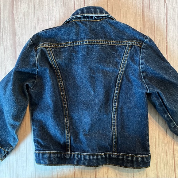 Vtg Pitchriders Dark Wash Jean Jacket Snap Buttons Child 5 6 Western Cowboy - Picture 12 of 16